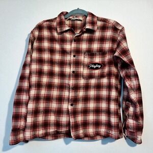 Playboy By PacSun Red & White‎ Plaid Long-Sleeve Shirt